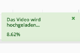 Ladebalken von Opencast der 8,62% anzeigt
