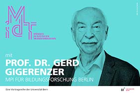 Prof. Dr. Gerd Gigerenzer vor türkisblauem Hintergrund